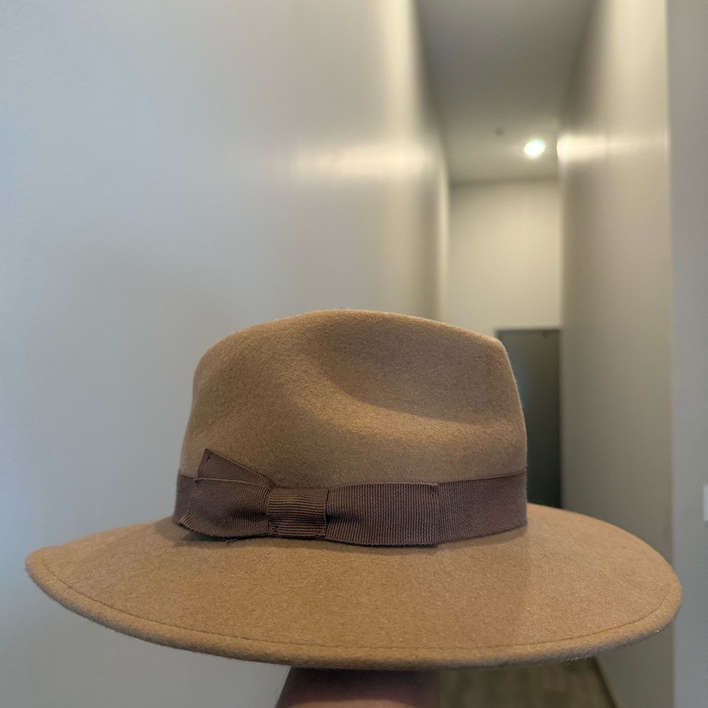 J. Crew Tan Fedora with Brown Band